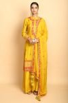 Mustard Kurta with Tie-Dye Kali Pants and Dupatta