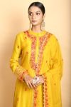 Mustard Kurta with Tie-Dye Kali Pants and Dupatta