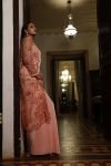 Pink Pre Draped Saree with Bustier and Cape