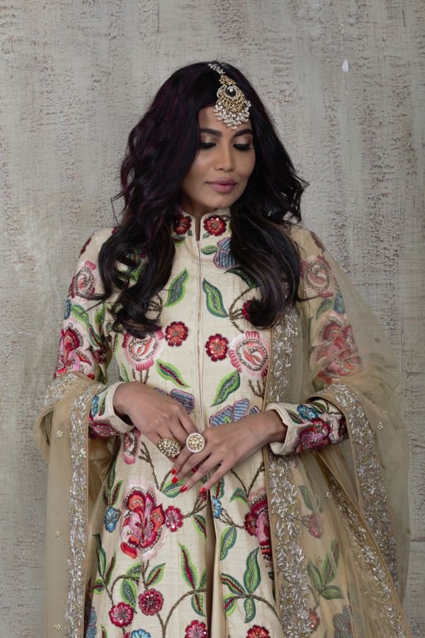 Beige Cape with Beige Skirt and Dupatta