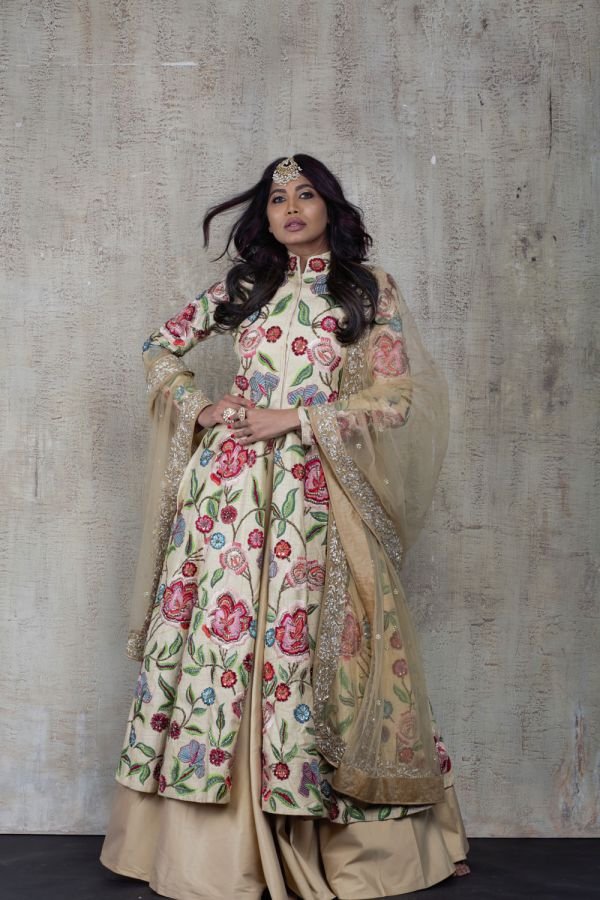 Beige Cape with Beige Skirt and Dupatta