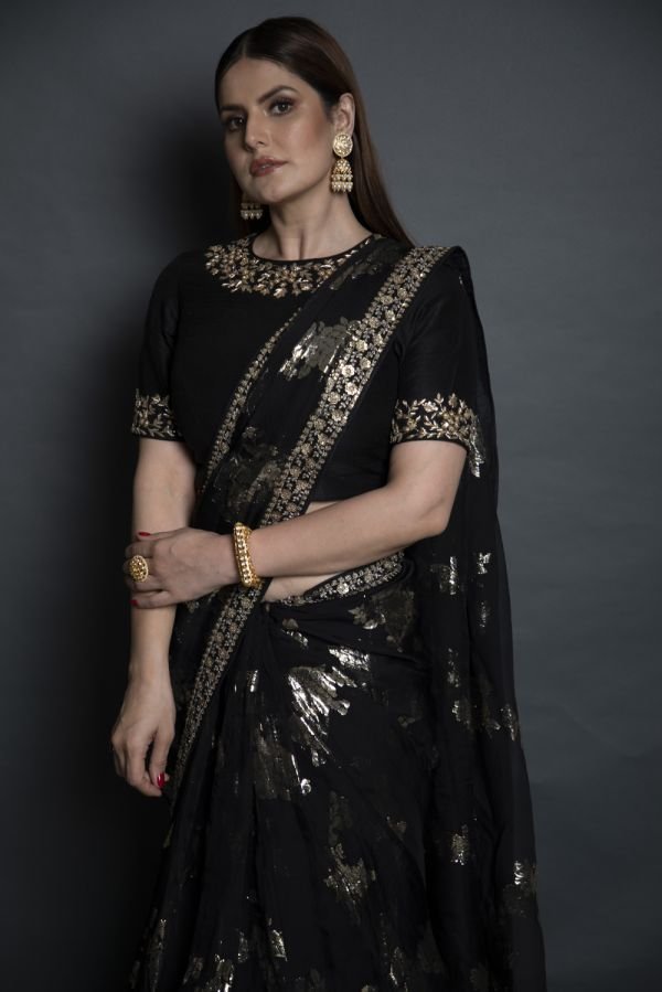 Black Organza Kali / Lehenga Saree with Choli Vikram Phadnis