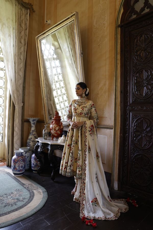Ivory Kalidar with Churidar and Dupatta
