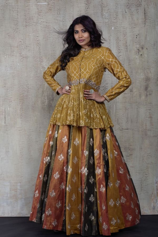 bridal lehenga with peplum
